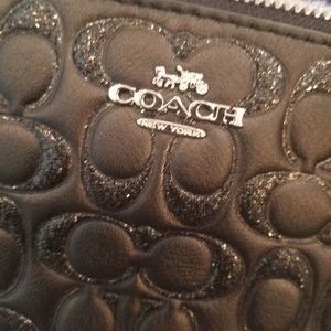 Coach Black Signature Wristlet